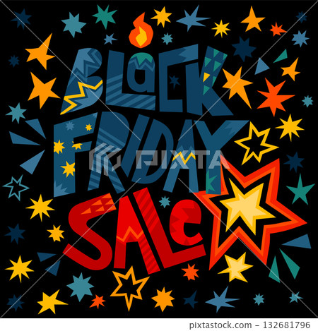 Black Friday Sale Lettering Clipart 132681796