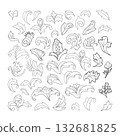 Graphic medieval floral elements Graphic medieval floral elements 132681825