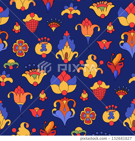 Seamless medieval floral pattern Seamless medieval floral pattern 132681827