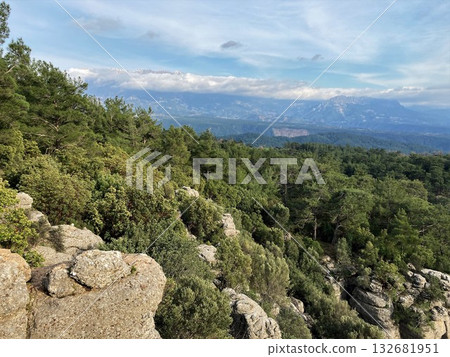 Landscape Tazi Canyon in Manavgat, Antalya, Turkey Aerial top view. Landscape Tazi Canyon in Manavgat, Antalya, Turkey Aerial top view. 132681951