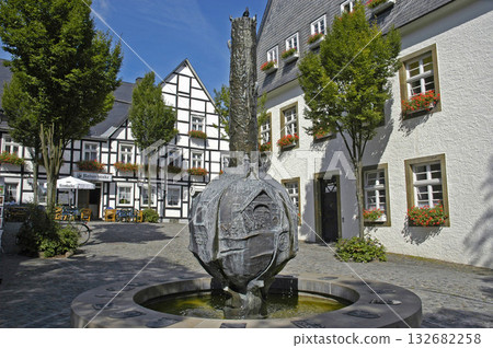 History fountain, Brilon, North Rhine-Westphalia, Germany 132682258