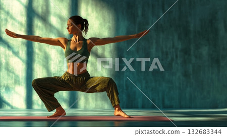 Vinyasa Yoga Photorealistic Photo. --Ar 169 --Style Vinyasa Yoga Photorealistic Photo. --Ar 169 --Style 132683344