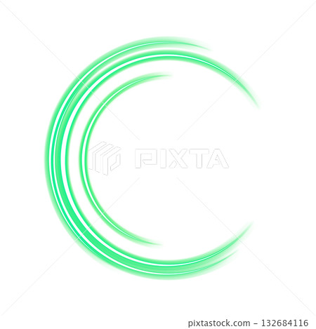 透明背景上的綠色圓形光環 132684116