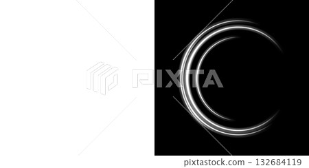 Circular light ring with transparent and black background 132684119