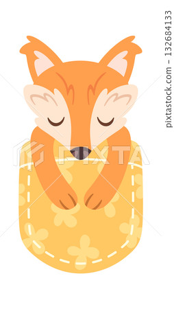 Sleeping fox animal under blanket Sleeping fox animal under blanket 132684133