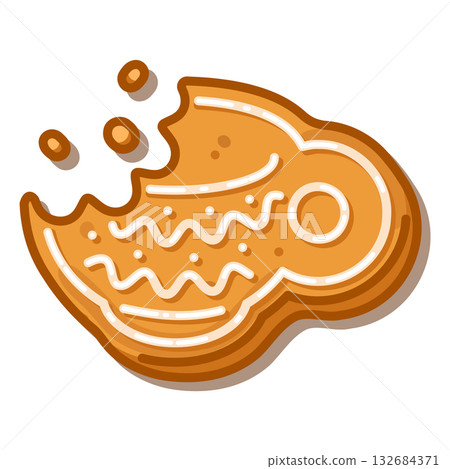 Gingerbread Fish Cookie Illustration Gingerbread Fish Cookie Illustration 132684371