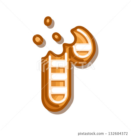 Gingerbread Candy Cane Cookie Illustration Gingerbread Candy Cane Cookie Illustration 132684372