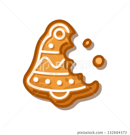 Gingerbread Bell Cookie Illustration Gingerbread Bell Cookie Illustration 132684373