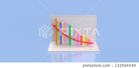 The Multi color chart for Business concept 3d Rendering. The Multi color chart for Business concept 3d Rendering. 132684449