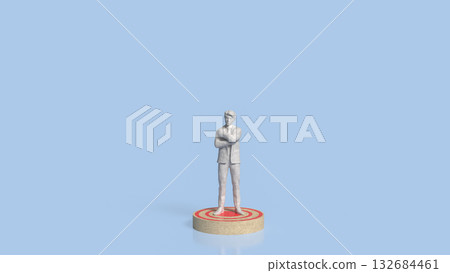 The Man stand on Target point for Business concept 3d Rendering. 132684461
