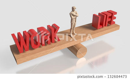 The Work and Life for Background concept 3d Rendering. The Work and Life for Background concept 3d Rendering. 132684473