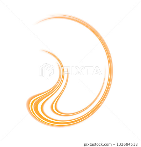 Orange flowing light curves on a transparent background 132684518
