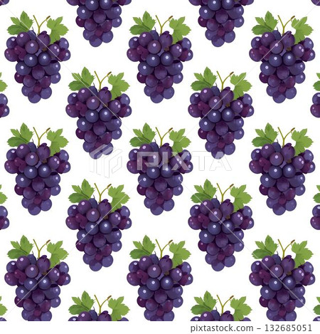 背景材質_葡萄無縫圖案（白色背景） 132685051
