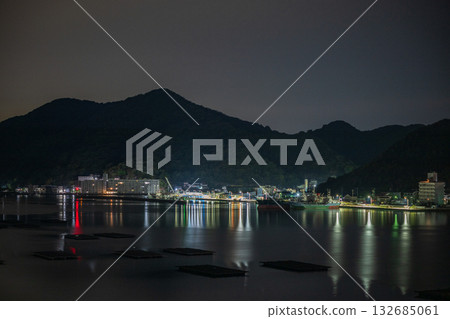 Beautiful night view of Hinase Port in Bizen City, Okayama Prefecture, Japan Beautiful night view of Hinase Port in Bizen City, Okayama Prefecture, Japan 132685061