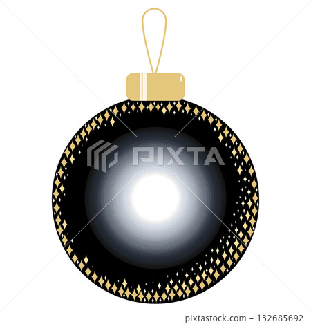 Christmas ornament ball with golden stars inside vector illustration 132685692