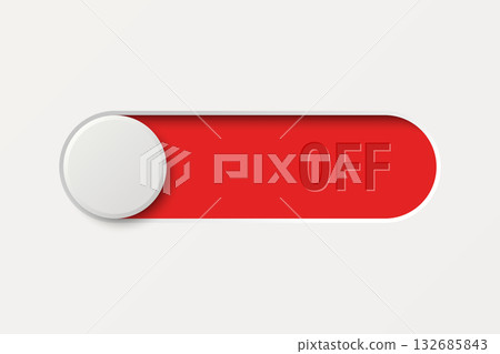 Vector Toggle Switch in Red OFF Position. Modern 3d Interface Element for App or Website Design. UI UX Control Button, Power Toggle Switch Template, Red Slider Red, Switch Icon Vector Toggle Switch in Red OFF Position. Modern 3d Interface Element for App or Website Design. UI UX Control Button, Power Toggle Switch Template, Red Slider Red, Switch Icon 132685843