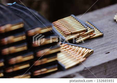 The ammunition prepared for loading. The ammunition prepared for loading. 132685931