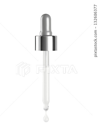 Isolated serum dropper with single, clear liquid drop, perfect for skincare, cosmetic, and beauty product concepts on transparent background Isolated serum dropper with single, clear liquid drop, perfect for skincare, cosmetic, and beauty product concepts on transparent background 132686377