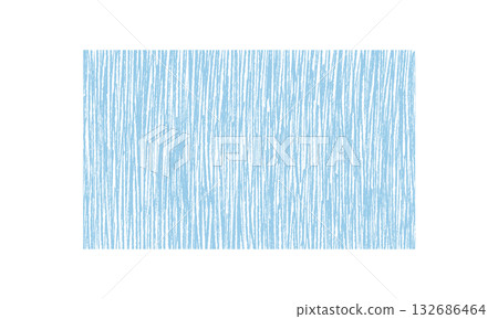 Hand drawn blue rectangle in chalk sketch style with rough grunge texture. Organic box forms a textured background and graphic quote concept, perfect as an artistic element in various creative 132686464