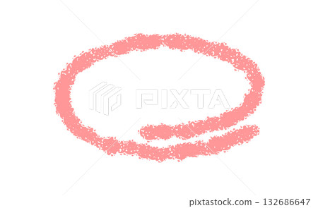 Chalk circle with quote speech bubble outline in soft pink. Conversation box with message and comment as textbox highlight, stylish graphic background for modern communication. 132686647