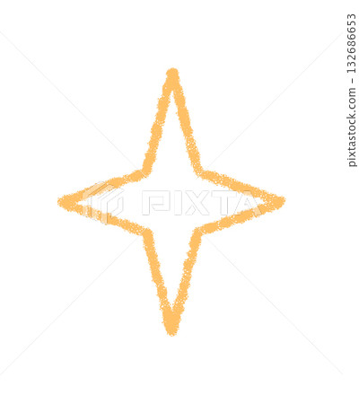 Crayon outline star icon with yellow sparkle effect. Festive firework element shines as a magic burst. Decorative pattern and unique outline for celebration or holiday themed concept. Crayon outline star icon with yellow sparkle effect. Festive firework element shines as a magic burst. Decorative pattern and unique outline for celebration or holiday themed concept. 132686653