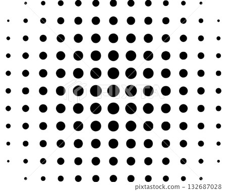 Simple dotted pattern. Background with halftone gradient effect. Abstract geometric print with round shapes. Perforated texture. Wallpaper with different-sized holes. Vector graphic illustration Simple dotted pattern. Background with halftone gradient effect. Abstract geometric print with round shapes. Perforated texture. Wallpaper with different-sized holes. Vector graphic illustration 132687028