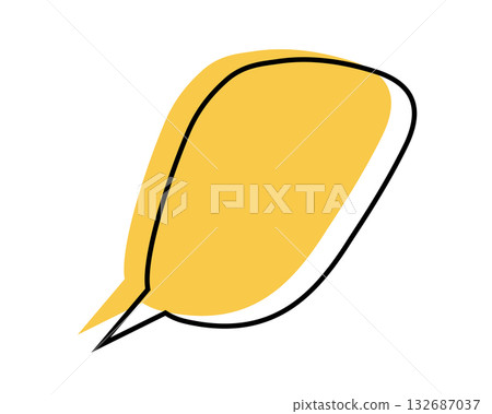 Comic speech bubble template. Empty dialogue balloon, quote shape, message tag, communication label, idea sticker isolated on white background. Vector graphic illustration 132687037