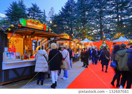 市場廣場上人頭攢動，人們正享受著聖誕節的快樂。 132687081