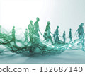 Diverse people silhouettes in light and shadow - an abstract illustration of global connectivity and inclusion 132687140