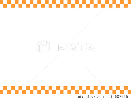 Japanese pattern checkered frame line background illustration, horizontal, orange, vector png Japanese pattern checkered frame line background illustration, horizontal, orange, vector png 132687566
