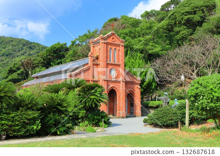 [Nagasaki Prefecture] Dozaki Cathedral on the Goto Islands on a clear day 132687618
