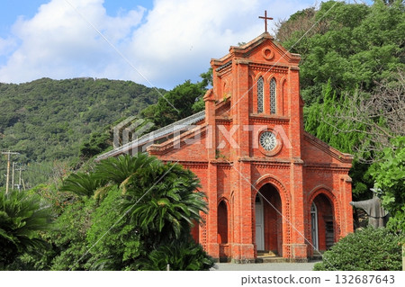 [Nagasaki Prefecture] Dozaki Cathedral on the Goto Islands on a clear day 132687643
