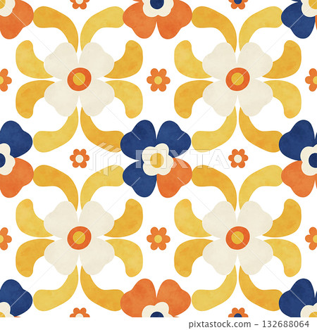 Decorative pattern with a pop and psychedelic atmosphere 132688064
