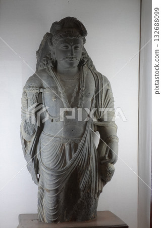 A Bodhisattva statue with Gandharan characteristics on display at the Taxila Museum in Pakistan's ancient capital 132688099