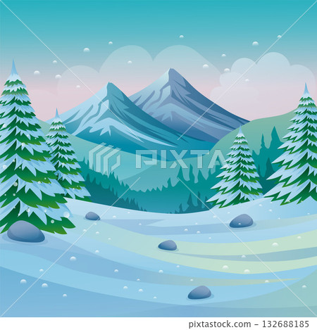 winter nature mountain scene landscape winter nature mountain scene landscape 132688185