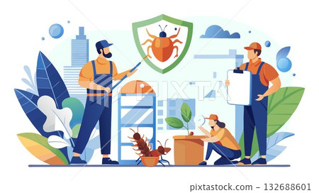 Protecting your property from termite damage requires expert intervention; choosing a specialized pest control company is crucial. 132688601
