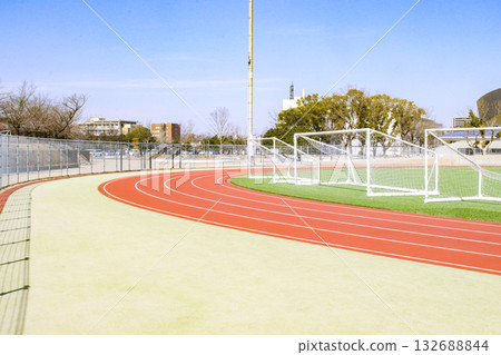 Curve of a stadium track Curve of a stadium track 132688844