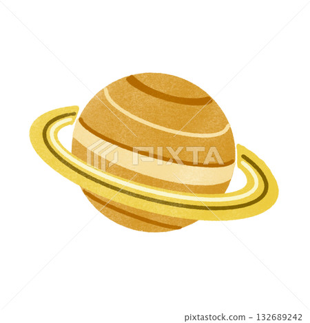 土星的郵票風格插圖 132689242