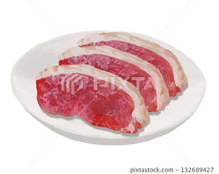 鴨肉(切片)配盤子 鴨肉(切片)配盤子 132689427