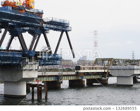 Steel bridge replacement work 132689555