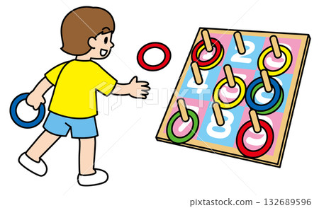 孩子在玩套圈遊戲 132689596