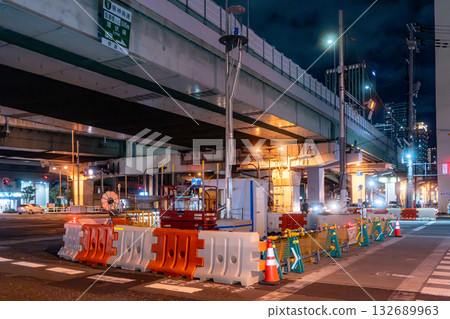 Night construction site 132689963