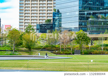 View of the buildings from the park 132690044