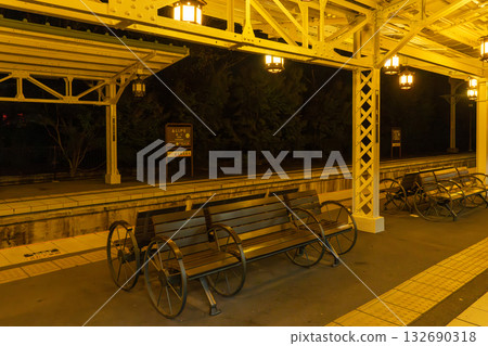 An empty station at night An empty station at night 132690318