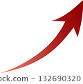 上升箭頭（紅色） 132690320