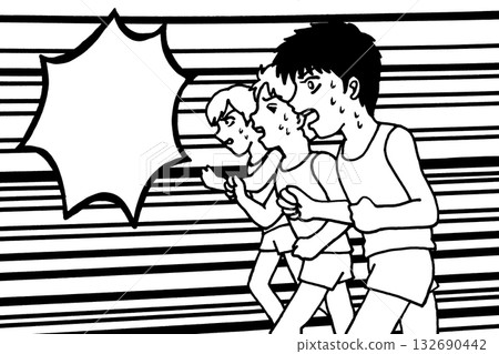 馬拉鬆的卡通風格插圖 132690442