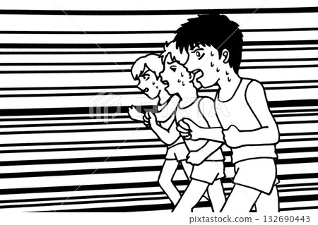 馬拉鬆的卡通風格插圖 132690443