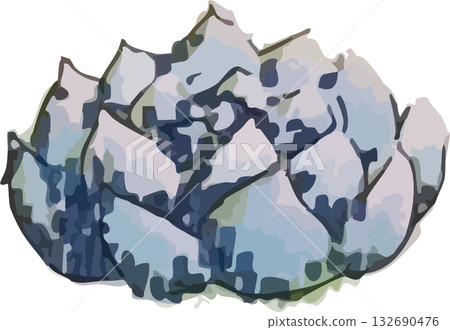 Cute hand-drawn watercolor cactus illustration 132690476