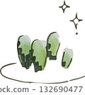 Cute hand-drawn watercolor cactus illustration 132690477