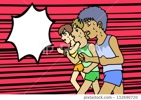 馬拉鬆的卡通風格插圖 132690720